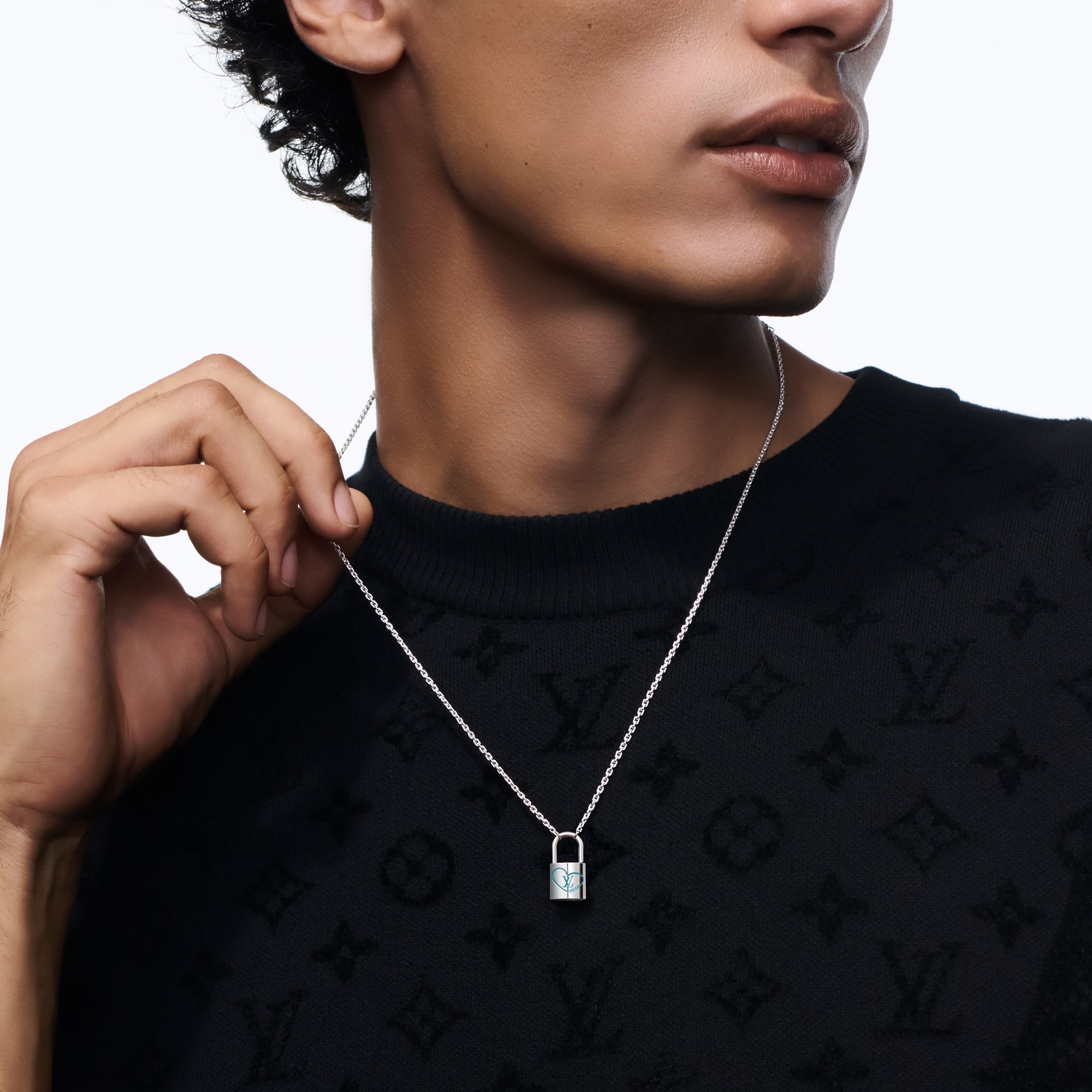 Silver Lockit x Felix Pendant, Silver and Blue Lacquer